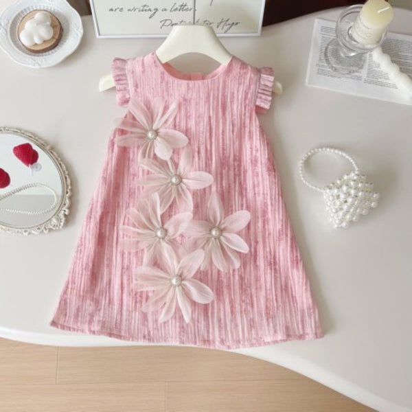 Summer New Style Girls Sleeveless Cute Floral Dress