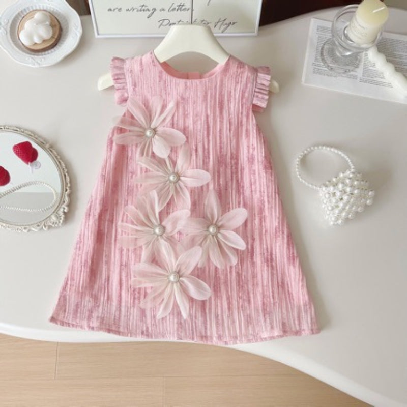 Summer New Style Girls Sleeveless Cute Floral Dress