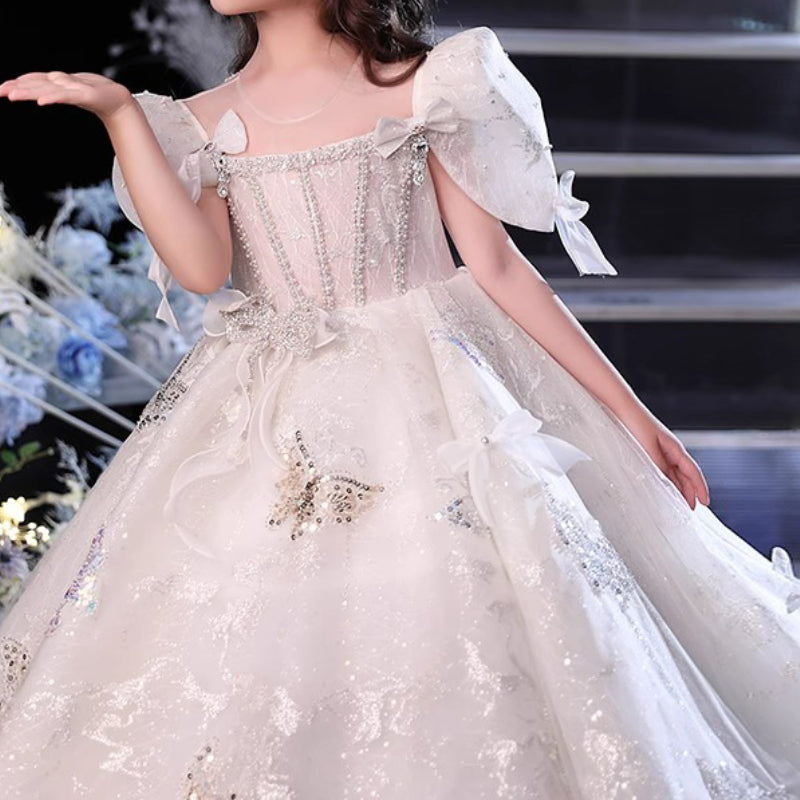 Girls Birthday Princess Dress Flower Girl Wedding Dress