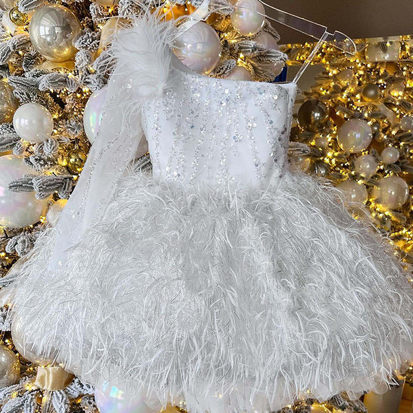 Elegant Baby Girl Tassel Christening Dress Toddler Birthday Pageant Princess Dress