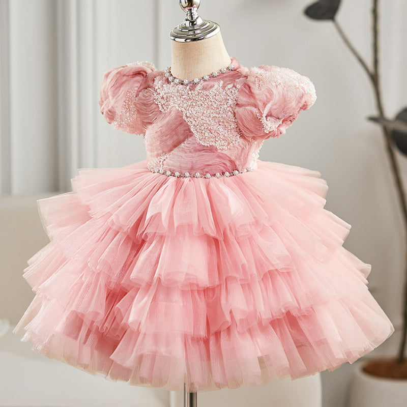 Pink Girl Birthday Princess Dress Flower Girl Wedding Dress