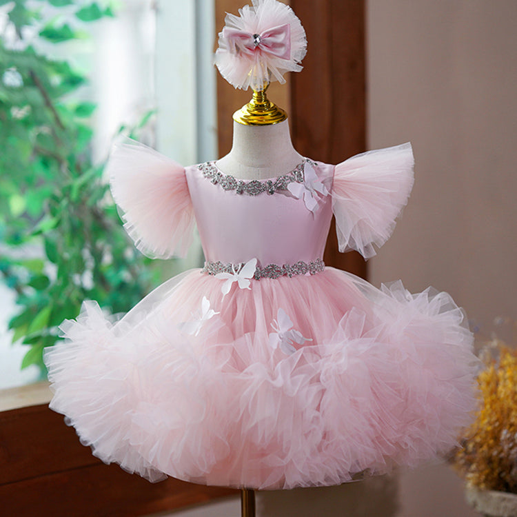 Baby Girl and Toddler Birthday Butterfly  Prom Dress Puffy Princess Dress