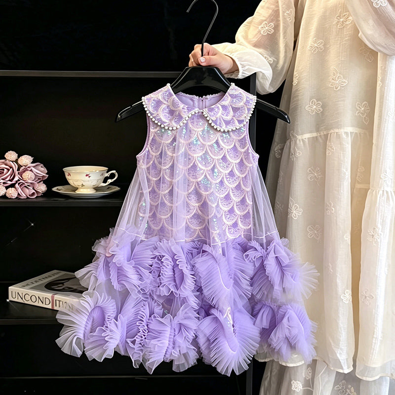 Girls' Mermaid Sequined Birthday Princess Dress Beauty Pageant Dress Girls' Mermaid Sequined Birthday Princess Dress Beauty Pageant Dress