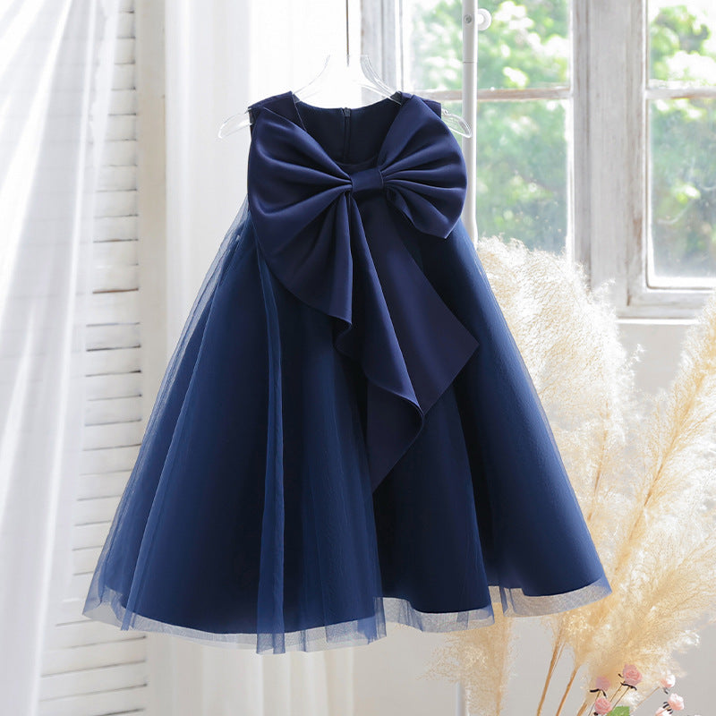 First Communion Dress Girl Formal Princess Dress Summer Bowknot Birthday Party Dress