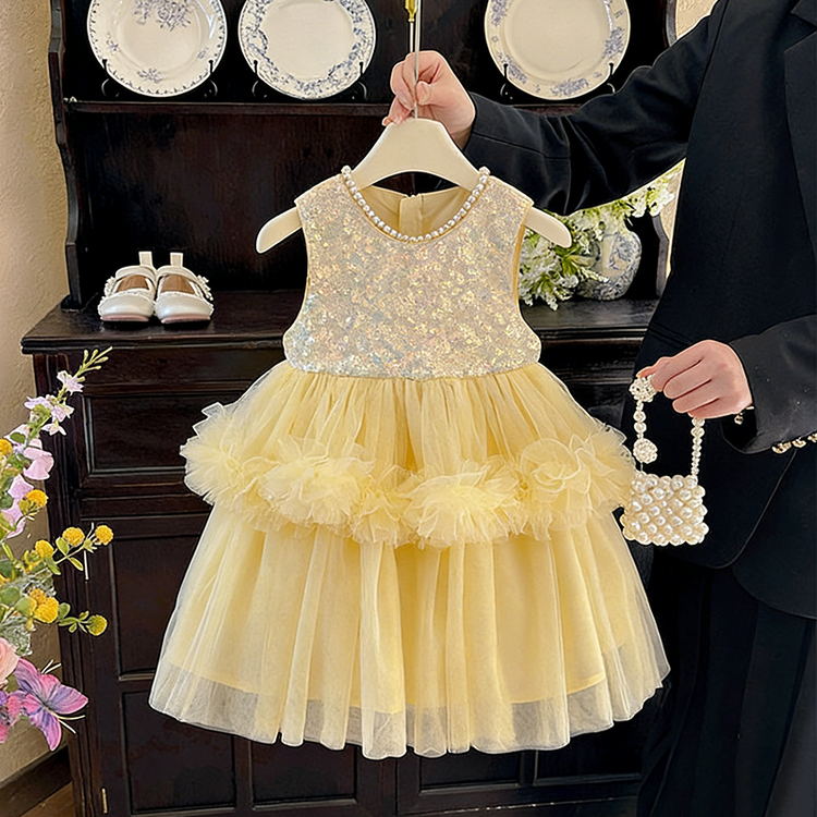 Flower Girl Dresses Girl Cute Sequin Dresses Girls Princess Dress