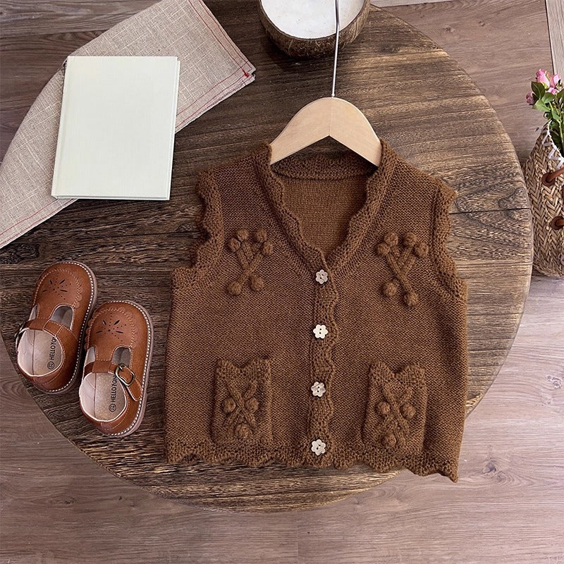 Children's Autumn Bottoming Shirt Vest and Pants Three-piece Set