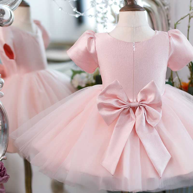 Toddler  Prom Dress Girl Communion Party Pageant Bowknot Mesh Princess Dress