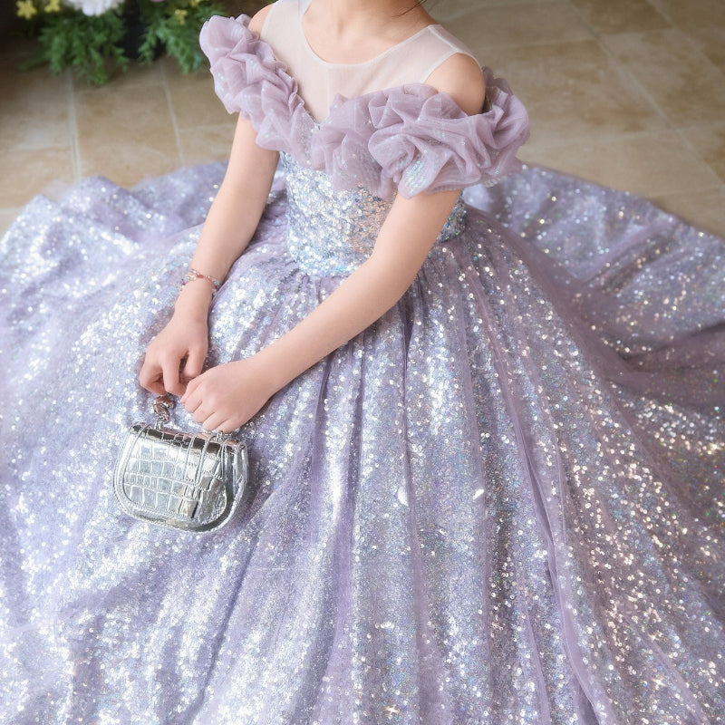 Girls Elegant Ball Gown Girl Birthday Princess Dress Children's Party Dress