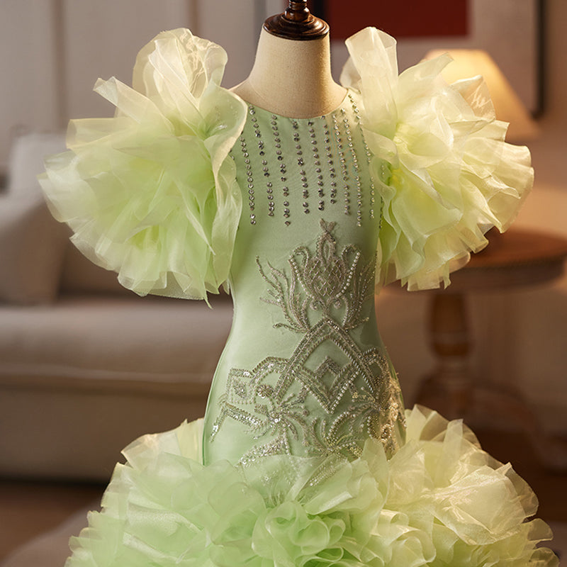 Luxurious Baby Girls Beauty Pageant Dress  Elegant Fluffy Birthday Party Dress