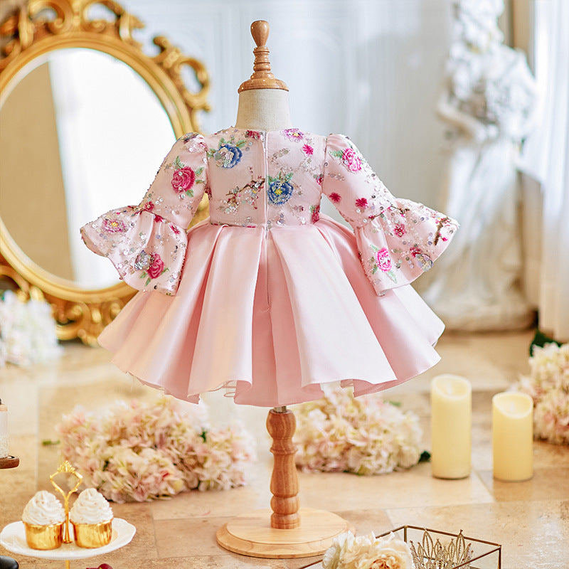 Satin Pink Communion Dresses Baby Girl Birthday Dress Children's Satin Communion Dress Marryshe Satin Pink Communion Dresses Baby Girl Birthday Dress Children's Satin Communion Dress Marryshe