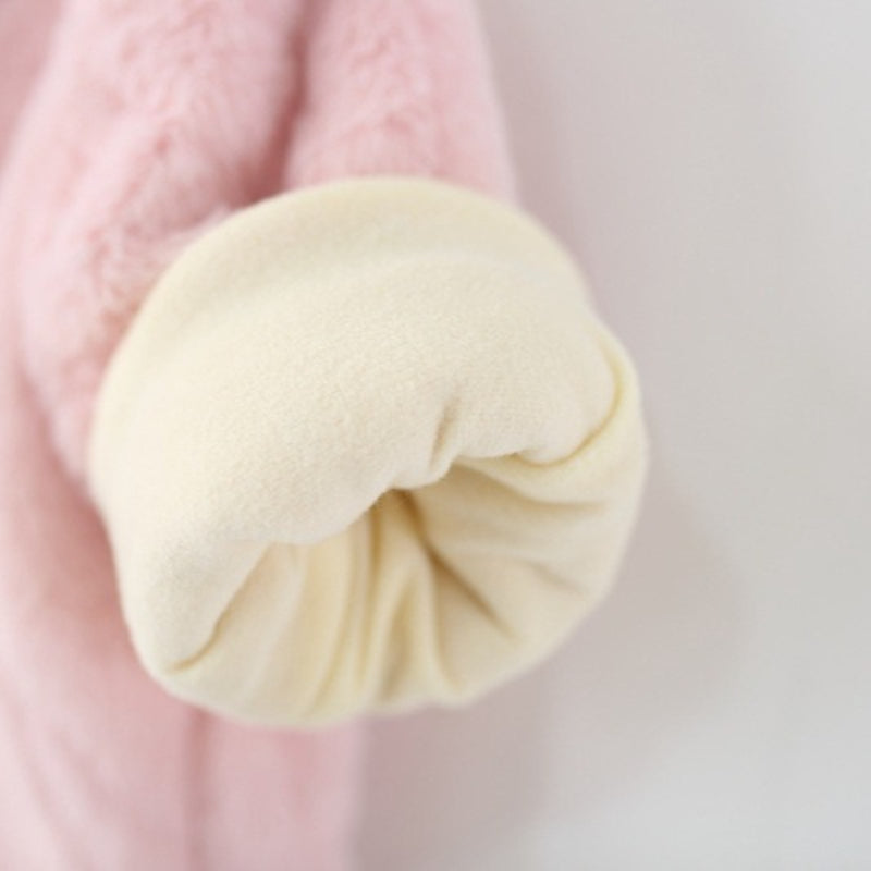 Girls' Winter Round Neck Warm Heart-shaped Coat