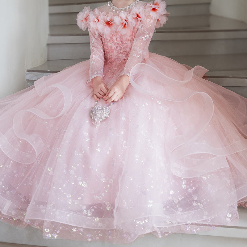 Girls Pink Dress Girls Formal Dress Children's Birthday Princess Dress