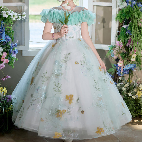 Girls Elegant Pageant Dress Girls Birthday Princess Dress