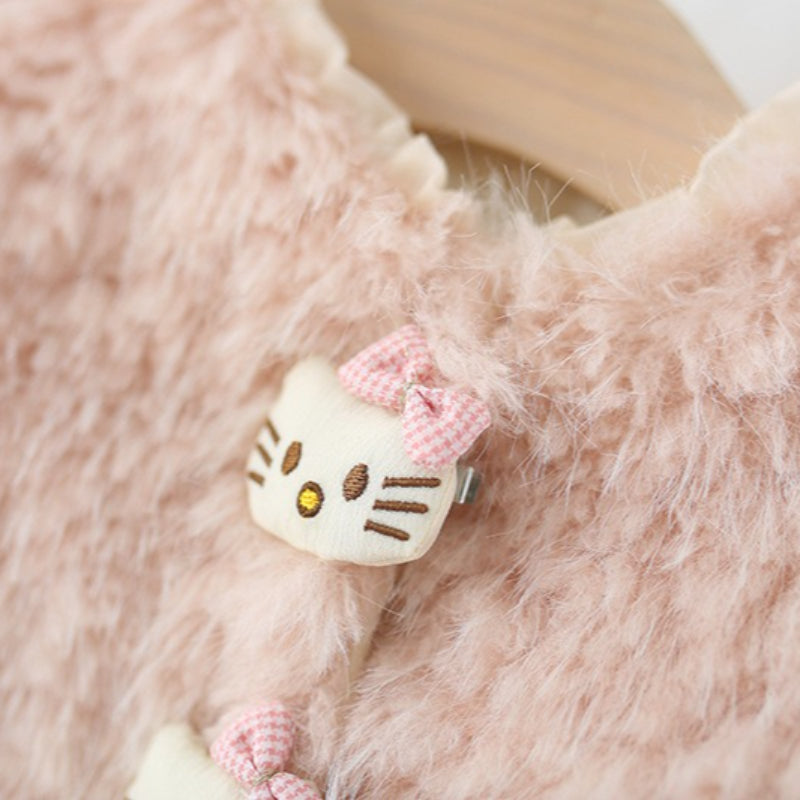 Girls' Winter Cartoon Warm Faux Fur Coat