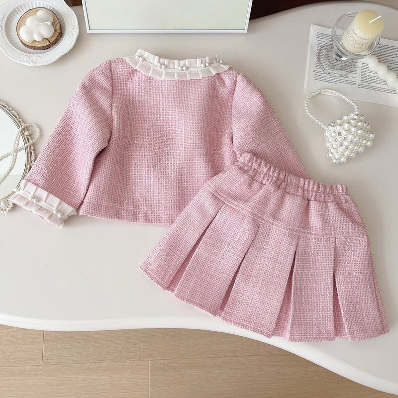 Girls' New Spring Princess Jacket and Skirt Two-piece Suit