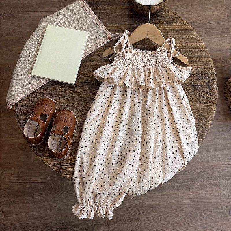 Cute Girls Overalls Baby Girl Summer Floral Pants