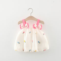 Baby Girl Cute Flower Sling Bow Dress