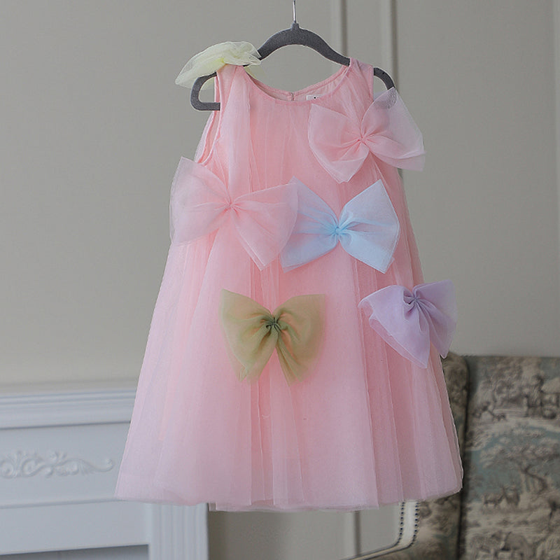 Cute Baby Girl's First Birthday Princess Dress Toddler Bow Knot Dress