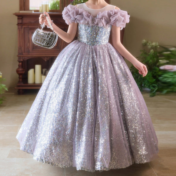 Girls Elegant Ball Gown Girl Birthday Princess Dress Children's Party Dress