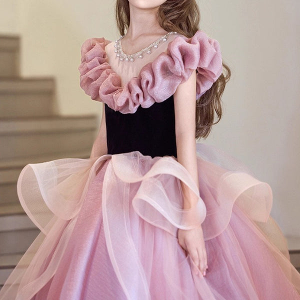 Pink Girls Dress Children's Birthday Princess Dress Girls Prom Dress