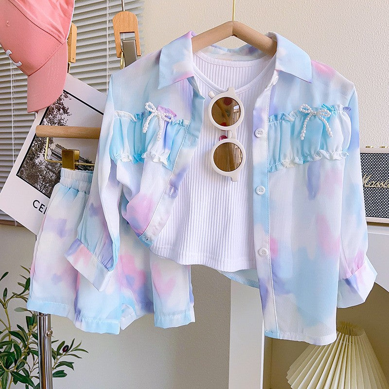 Cute Girls Summer Shirt Three Piece Set
