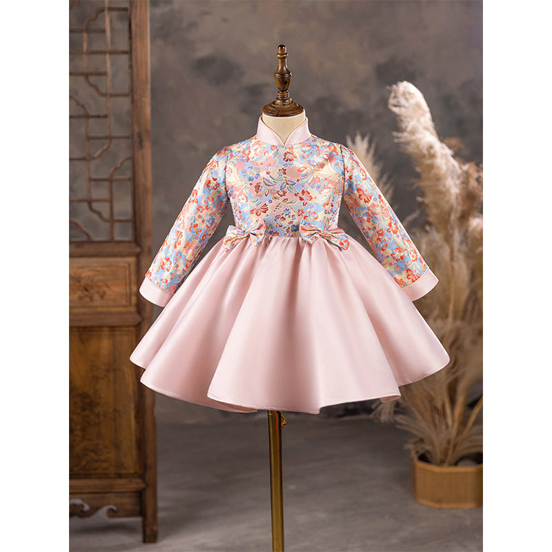 Cute Baby Girl Puffy First Communion Dress Printing Birthday Party Princess Dress