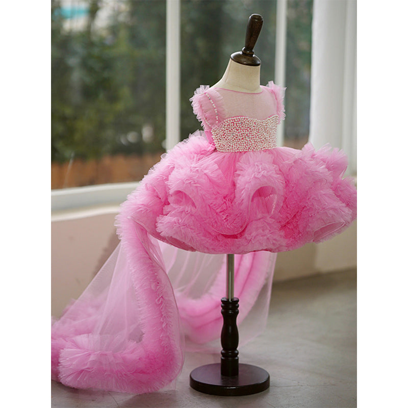 Cute Baby Girl Pageant Dress Toddler First Birthday Party Ball Gown