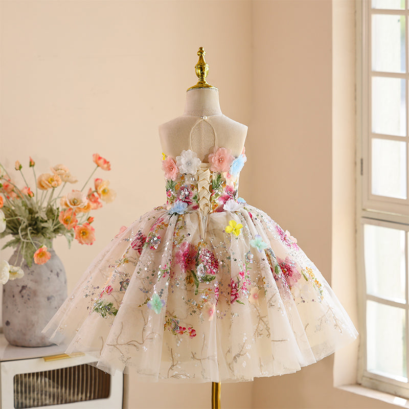 Children's Cute Birthday Dress Flower Girl Puff Wedding Dress