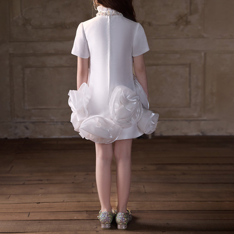 White Girls Birthday Princess Dress Flower Girl Wedding Dress