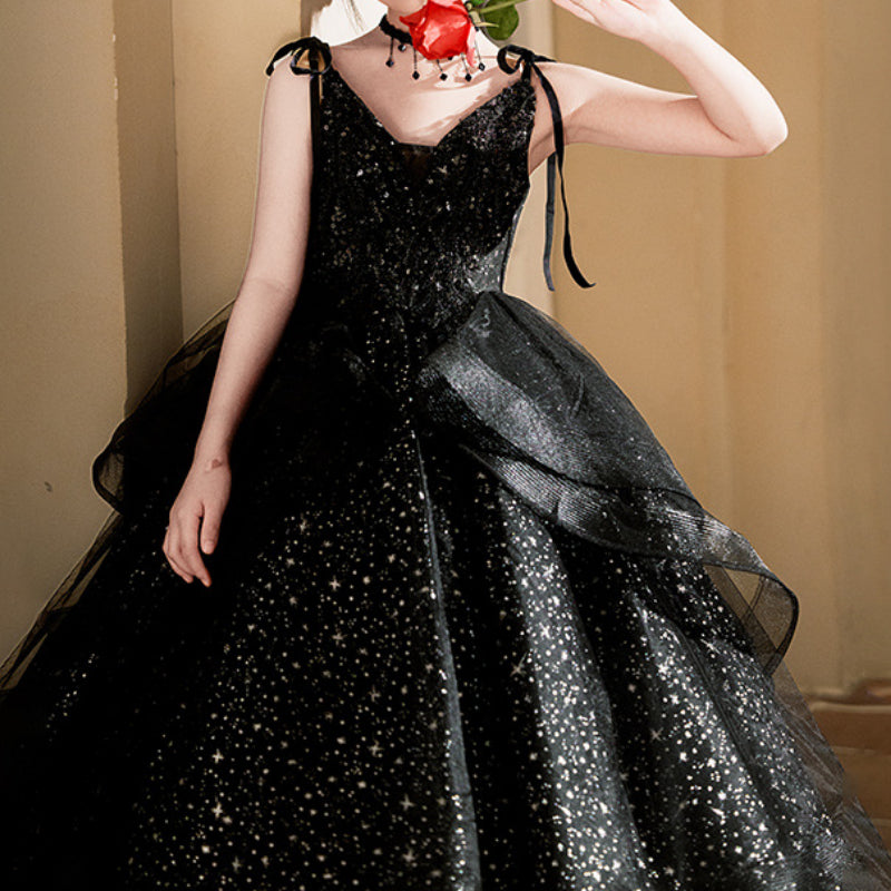 Girls Black Dress Girls Birthday Princess Dress Children's Prom Dress