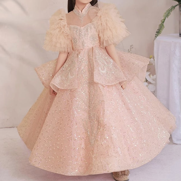 Girls Dress Pink Children's Birthday Princess Dress