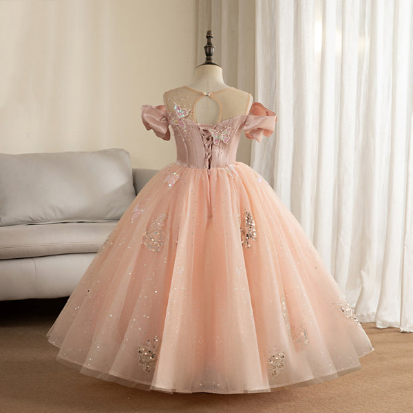 Baby Girl Birthday Wedding Banquet Dress Butterfly Princess Dress