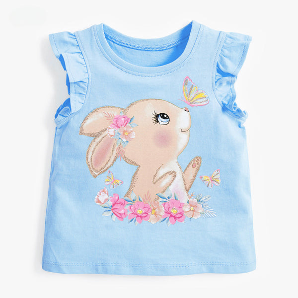 Children's Summer New Style Knitted Cute Cotton Bottoming Shirt