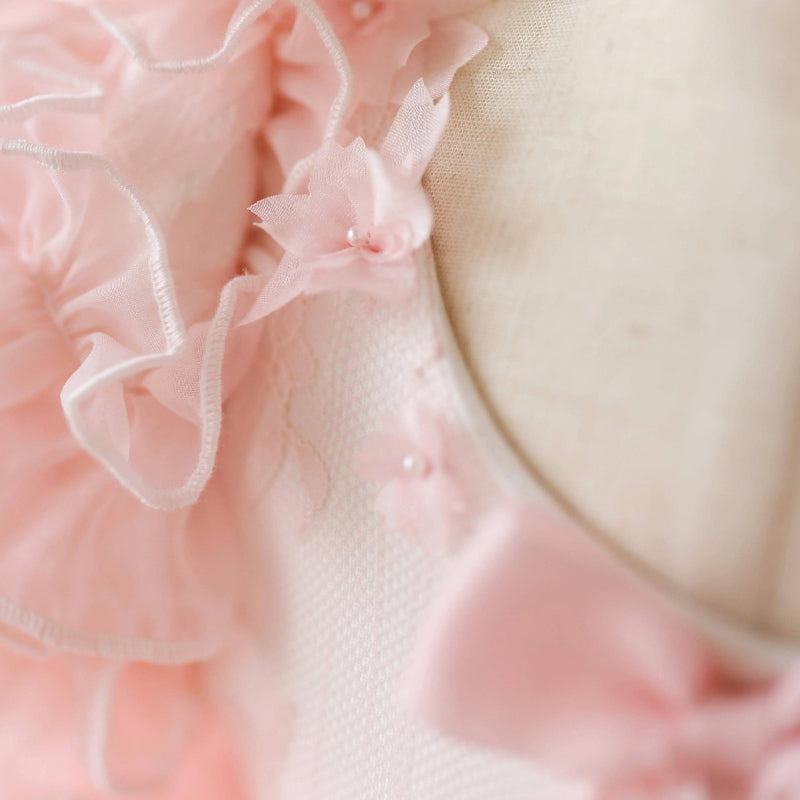 Pink Baby Birthday Dress Flower Girl Princess Dress