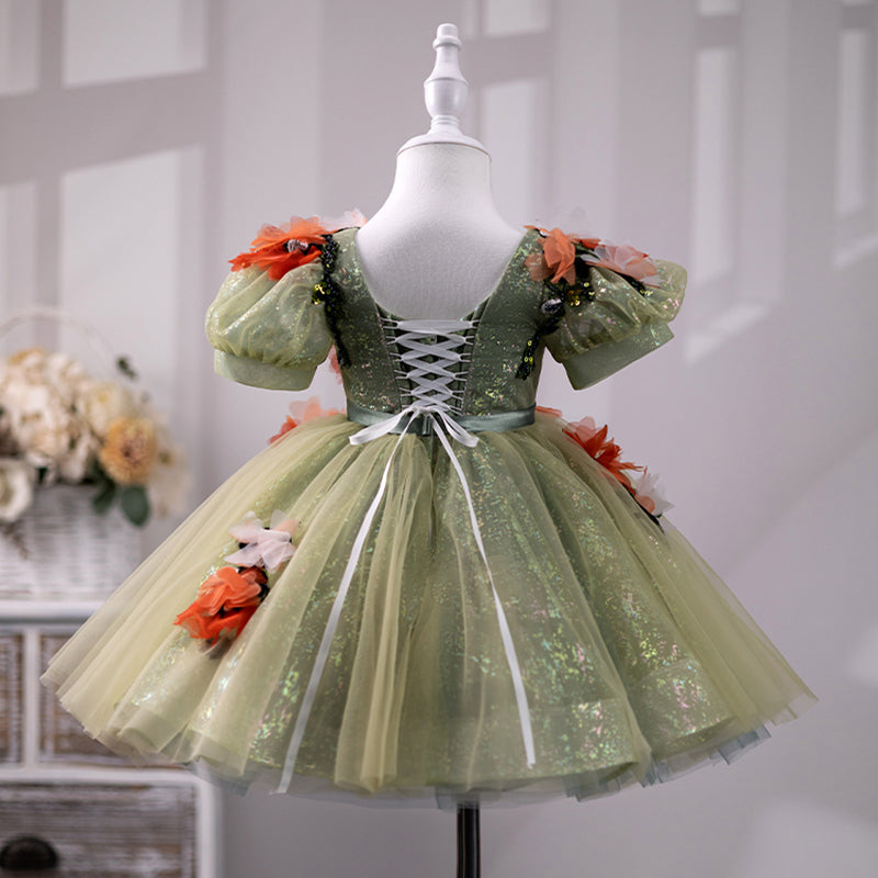 Cute Flower Girl Dress Toddler Ball Gowns Pageant Birthday Party Dress