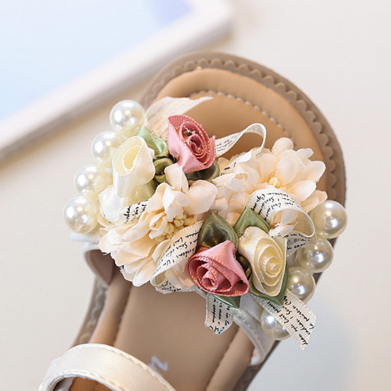 Girls Summer New Flower Soft Bottom Sandals