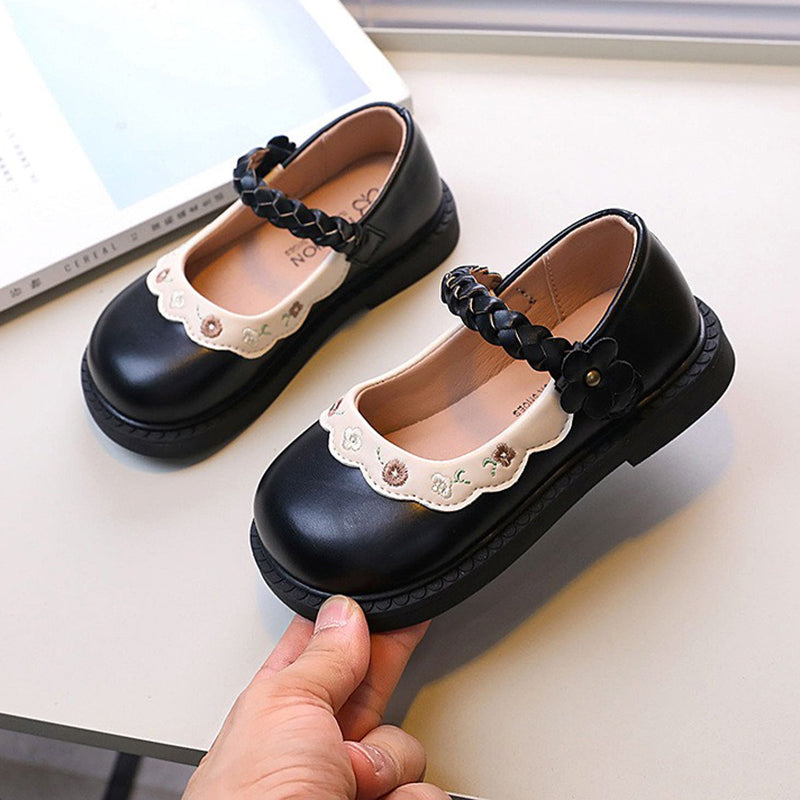 Flower Embroidered Princess Shoes Soft Sole Leather Shoes marryshe Flower Embroidered Princess Shoes Soft Sole Leather Shoes marryshe