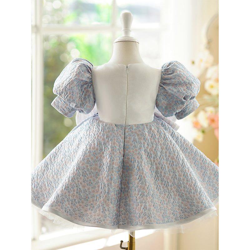 Cute Baby Girl Big Bow Fluffy Dress Toddler Pageant Birthday Princess Dress, Light blue / 0-1 Year (80cm) Cute Baby Girl Big Bow Fluffy Dress Toddler Pageant Birthday Princess Dress, Light blue / 0-1 Year (80cm)