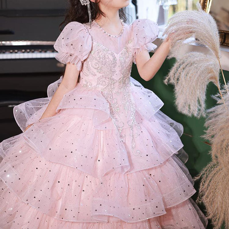 Flower Girl Cute Wedding Pageant Sequin Princess Dress
