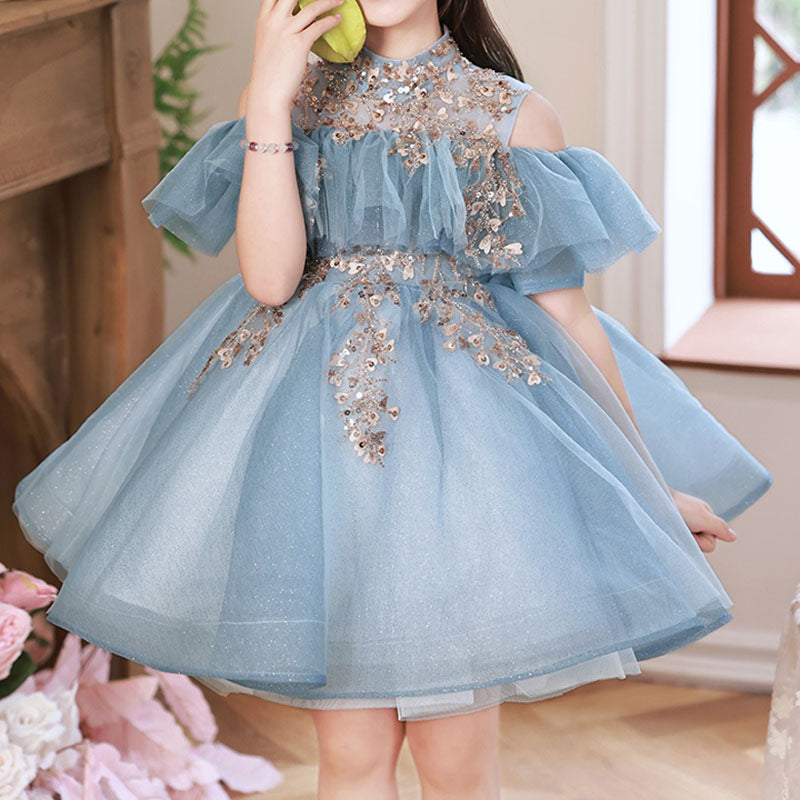 Baby Girl Birthday Party Hidden Zipper Puffy Princess Dress