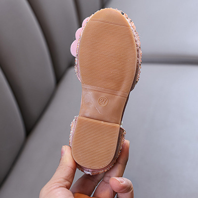 New Girls Princess Diamond Leather Shoes