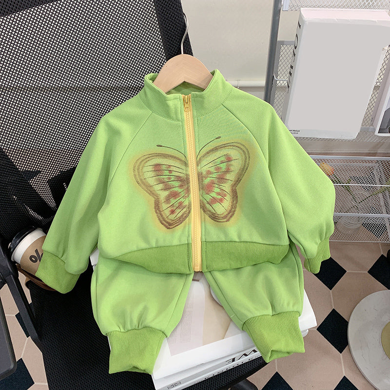 Baby Girl Butterfly Cardigan Leggings Trousers Sports Suit