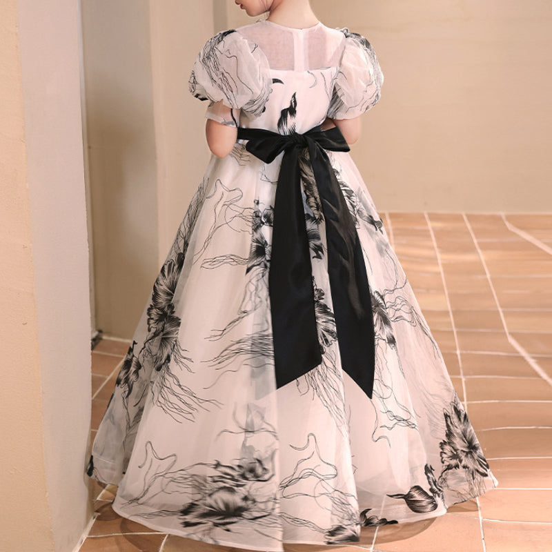 Children's Birthday Princess Dress Girls Puff Sleeve Dress