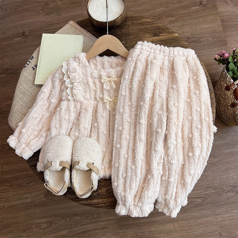 Girls' New Winter Coral Fleece Pajamas