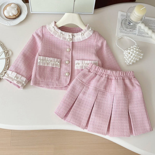 Girls' New Spring Princess Jacket and Skirt Two-piece Suit
