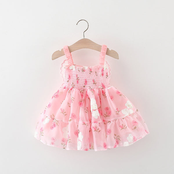 Baby Girl Embroidered Mesh Butterfly Wings Dress
