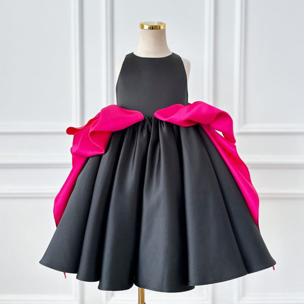 Elegant Baby Black Puffy Pageant Dresses Toddler Party Princess Dresses