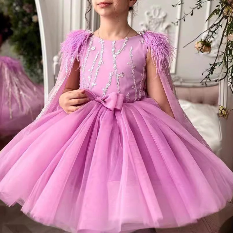 Children's Birthday Bow Dress Girl's Prom Princess Dress