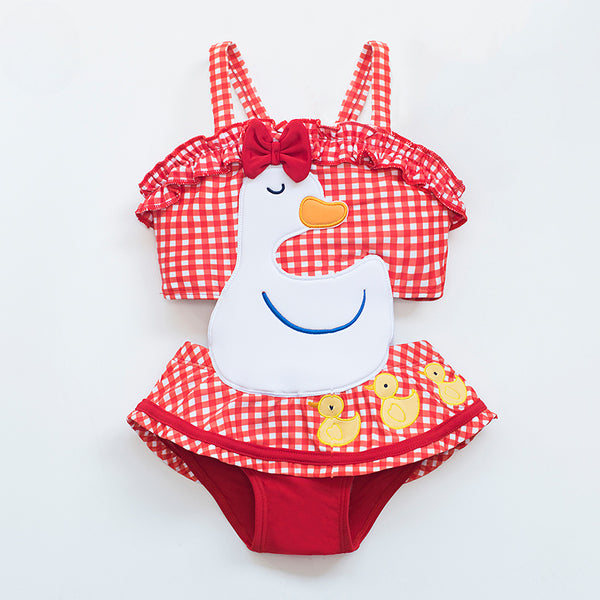 Girls Red New Baby Cute One-Piece Swimsuit
