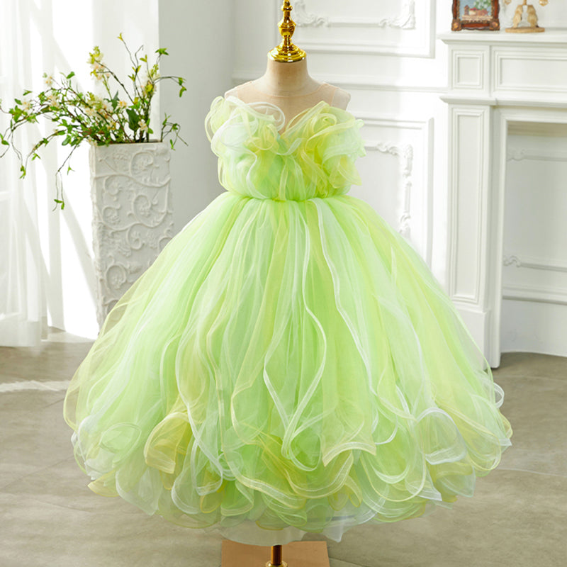 Elegant Baby Green Mesh Puffy Princess Dress Toddler Girls Sleeveless Ball Gowns, Green / 3-4 Years (110cm) Elegant Baby Green Mesh Puffy Princess Dress Toddler Girls Sleeveless Ball Gowns, Green / 3-4 Years (110cm)